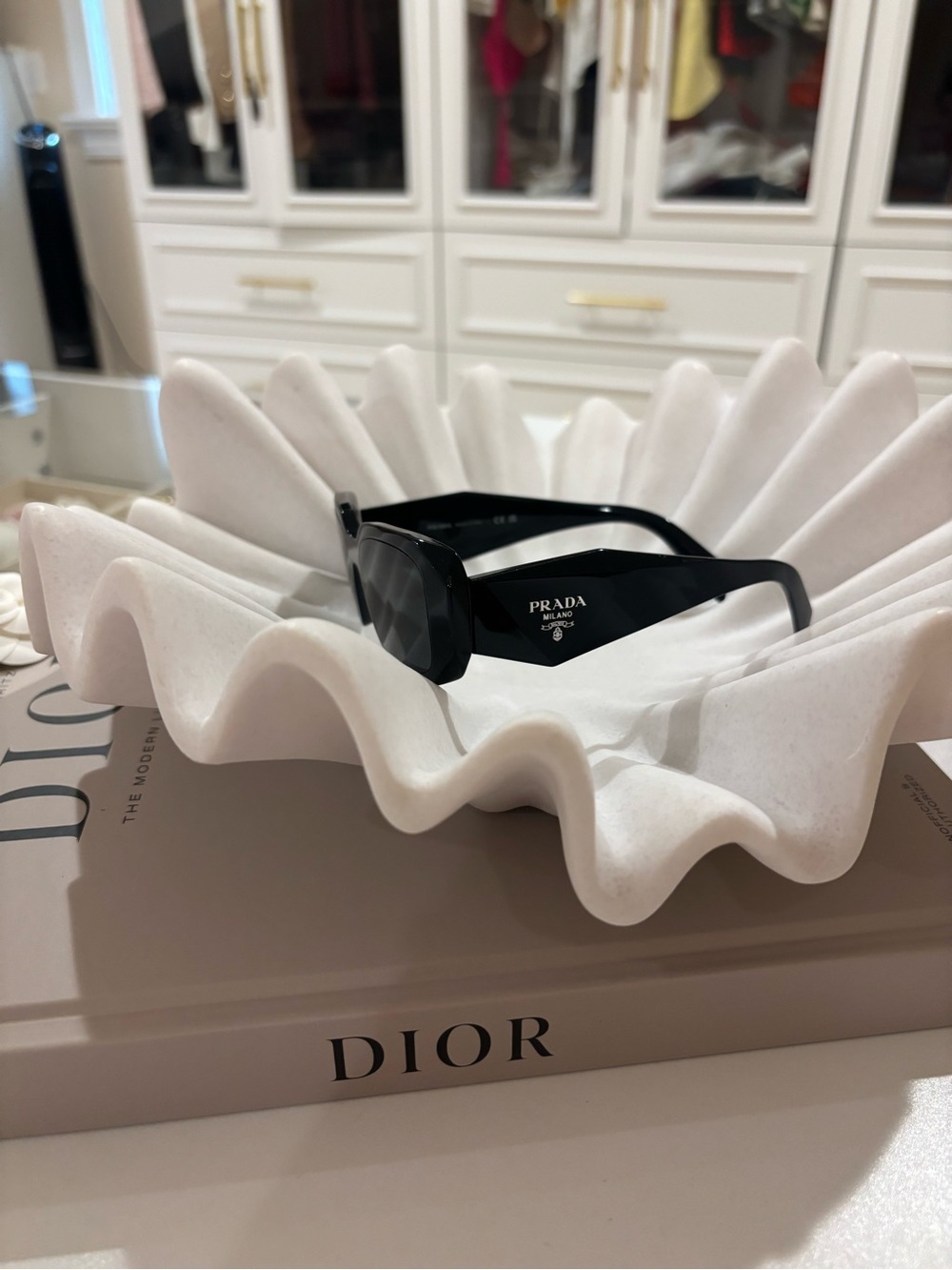 Prada Black Women's Sunglasses with Logo Accent